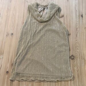 Adiva Shimmering Gold Sleeveless Blouse